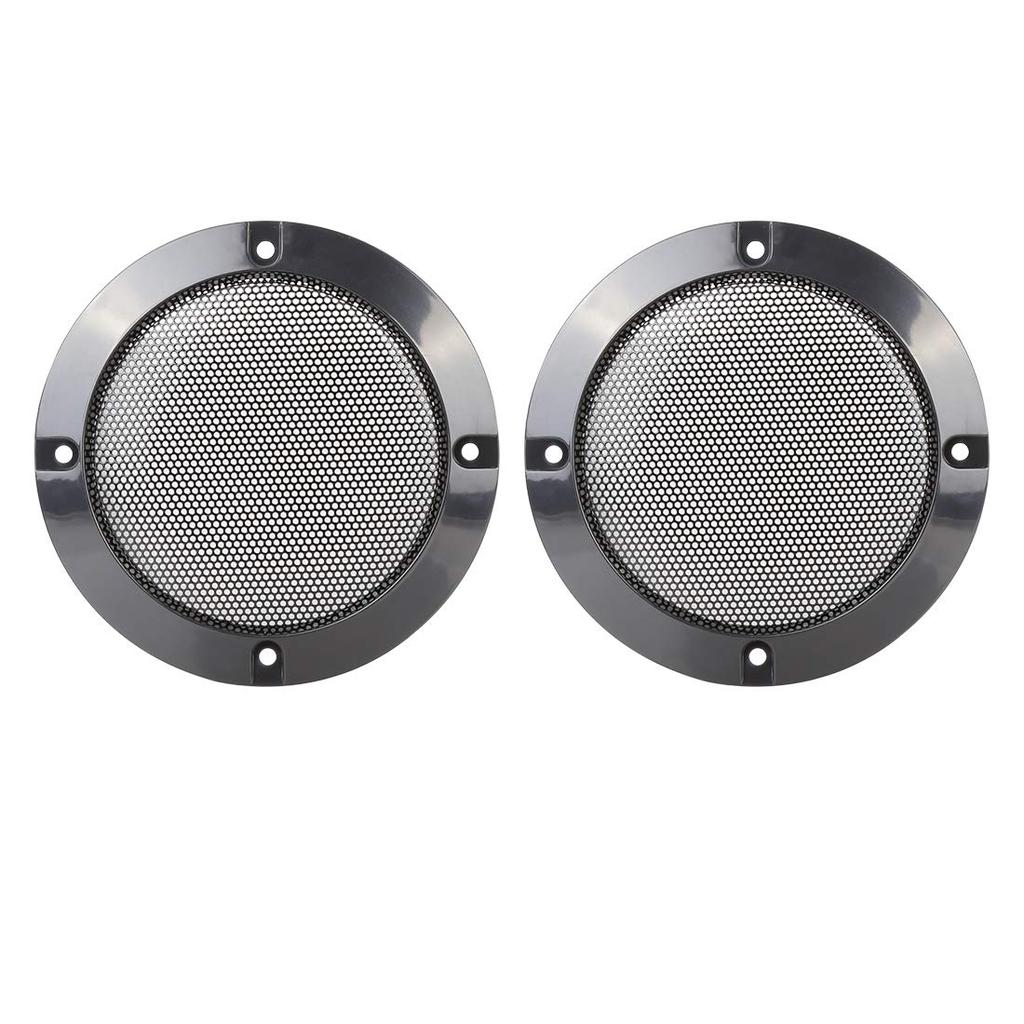 uxcell Speaker Grille Glossy Audio Speaker Cover Mesh Subwoofer Grille Protector Metal Black 2 Pack 4 Inch