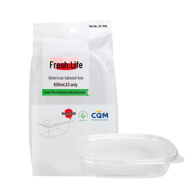 Fresh Life Rectangular Disposable Plastic Bowls