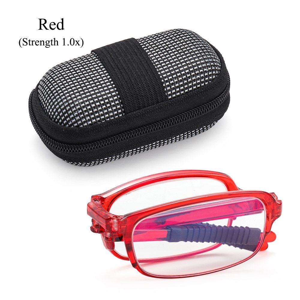 ~ 4.0x Eyewear Lightweight Portable Reading Glasses with Zipper Case Folding Presbyopic Glasses
