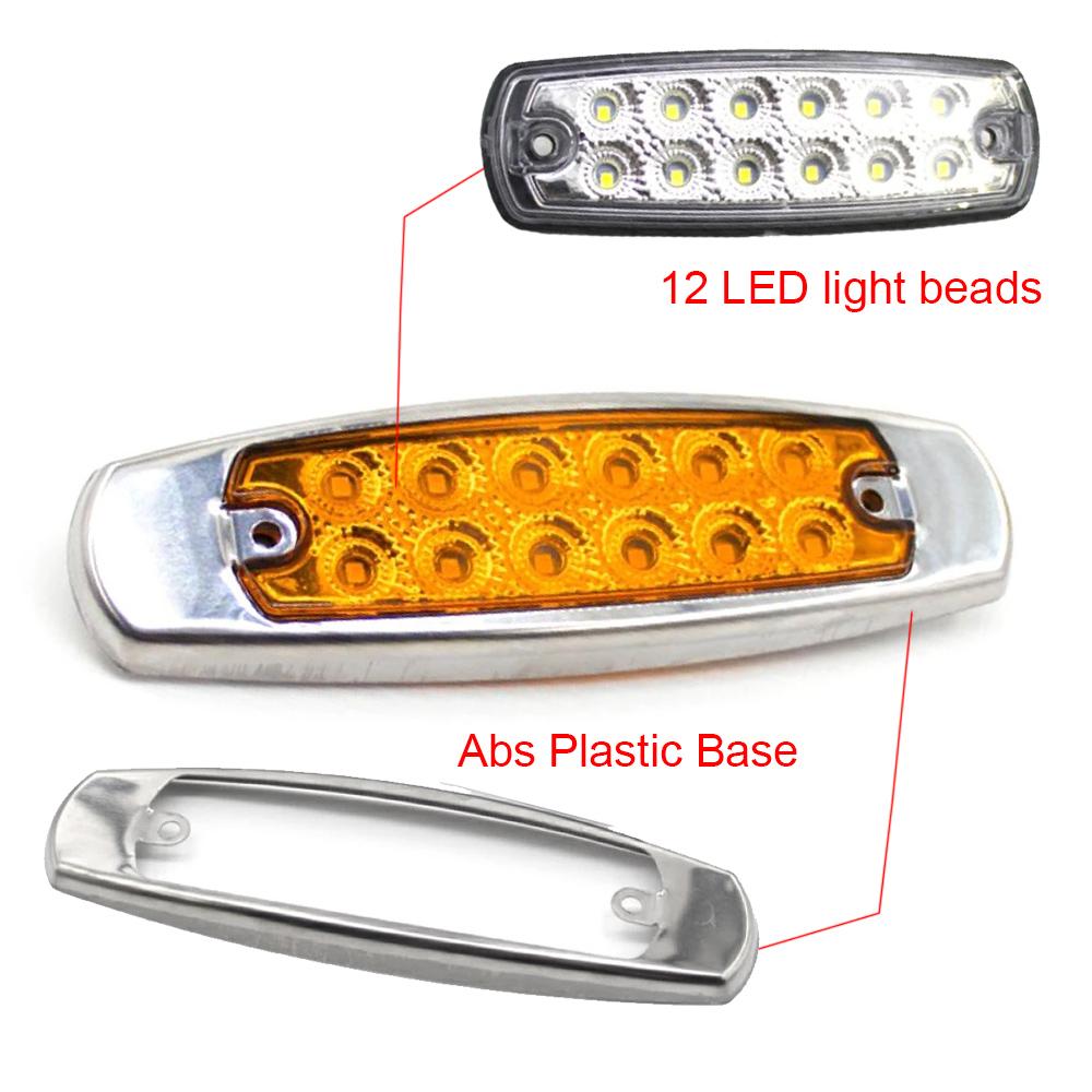 10 шт. 12-24 В светодиодный 12 светодиодный автомобильный боковой габаритный фонарь универсальный для грузовика для грузовика прицепа грузовика каравана водонепроницаемый габаритный фонарь