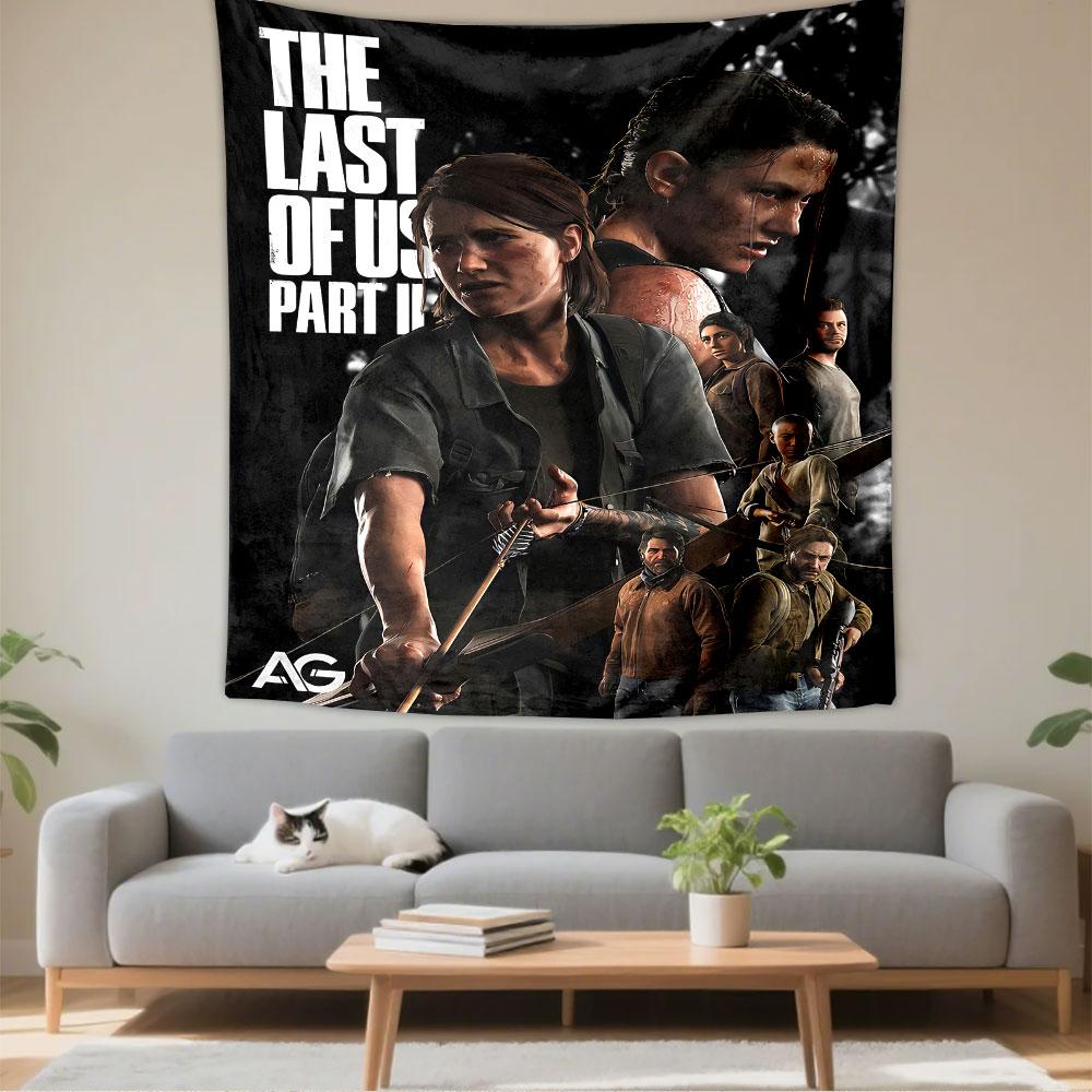 The Last of Us Part II Tapestry Wall Hanging, Video Game Poster Vintage, Wall Decor for Bedroom Living Room Dorm