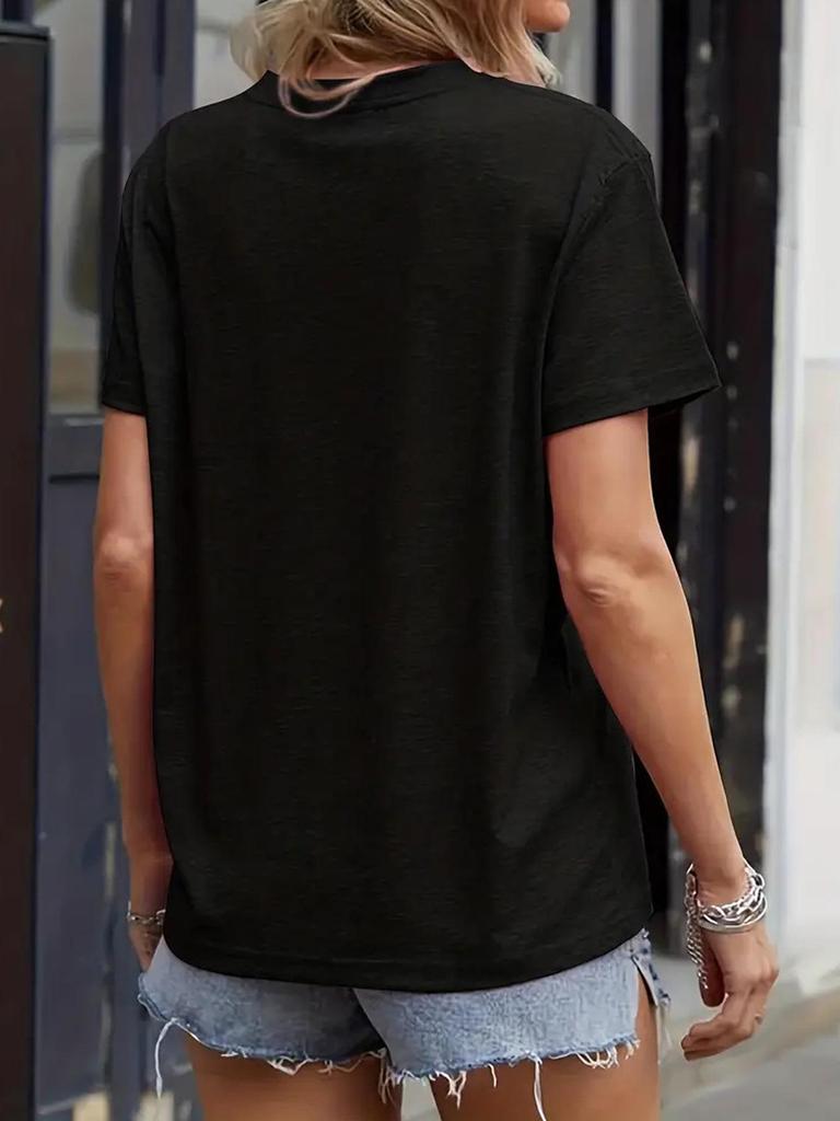 Women's Summer Ghost Pattern Short Sleeve Halloween T-Shirt