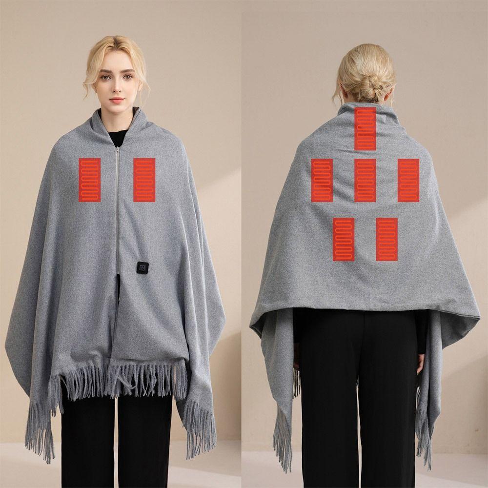 Wearable Shawl Blanket Warm Clothing Heating Lap Blanket Office Warm Shawl for Winter