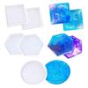 Прозрачная форма для подставок, комплект эпоксидной смолы для шестиугольной квадратной круглой формы