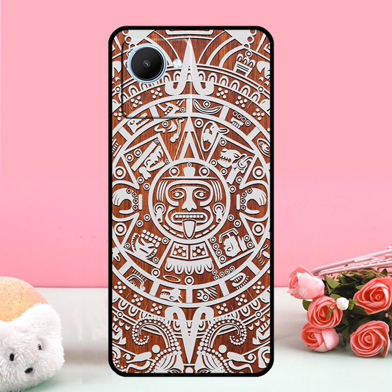 Узор из дерева с календарем майя для Realme GT 5 Pro GT3 Neo5 9 10 11 12 Pro Plus C25s C21Y C30 C31 C33 C51 C53 C55 C35 чехол