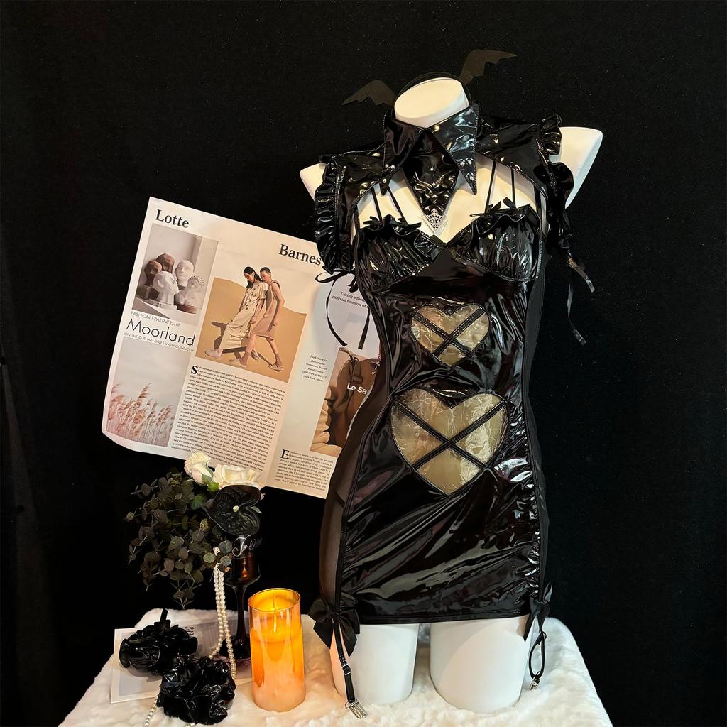 Little Devil Sexy Devil PU Extreme Black [SENMHS] Cosplay, Witch, Vampire, Witch, Demon, Leather, Moe, Maid, Erotic, Underwear, Exposure, See-through,