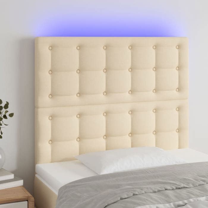 VidaXL LED Headboard Bedroom Furniture Single Bed Accessory Headboard Bed Frame Interior Cream 3122845
