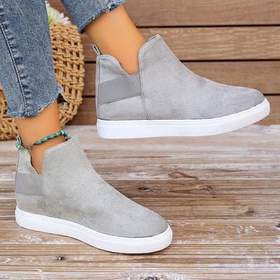 Повседневная обувь большого размера для женщин 2025 года, осень и зима, новые европейские и американские женские мокасины на плоской подошве с низким верхом и эластичной резинкой