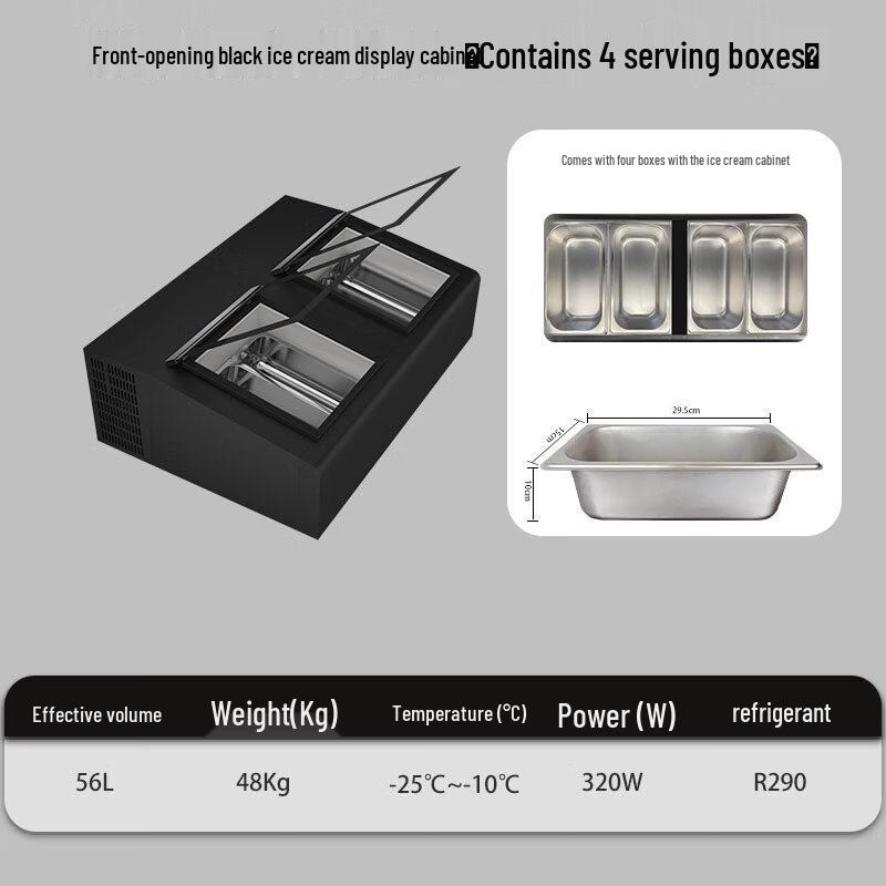 JPHZNB Commercial Ice Cream Display Freezer