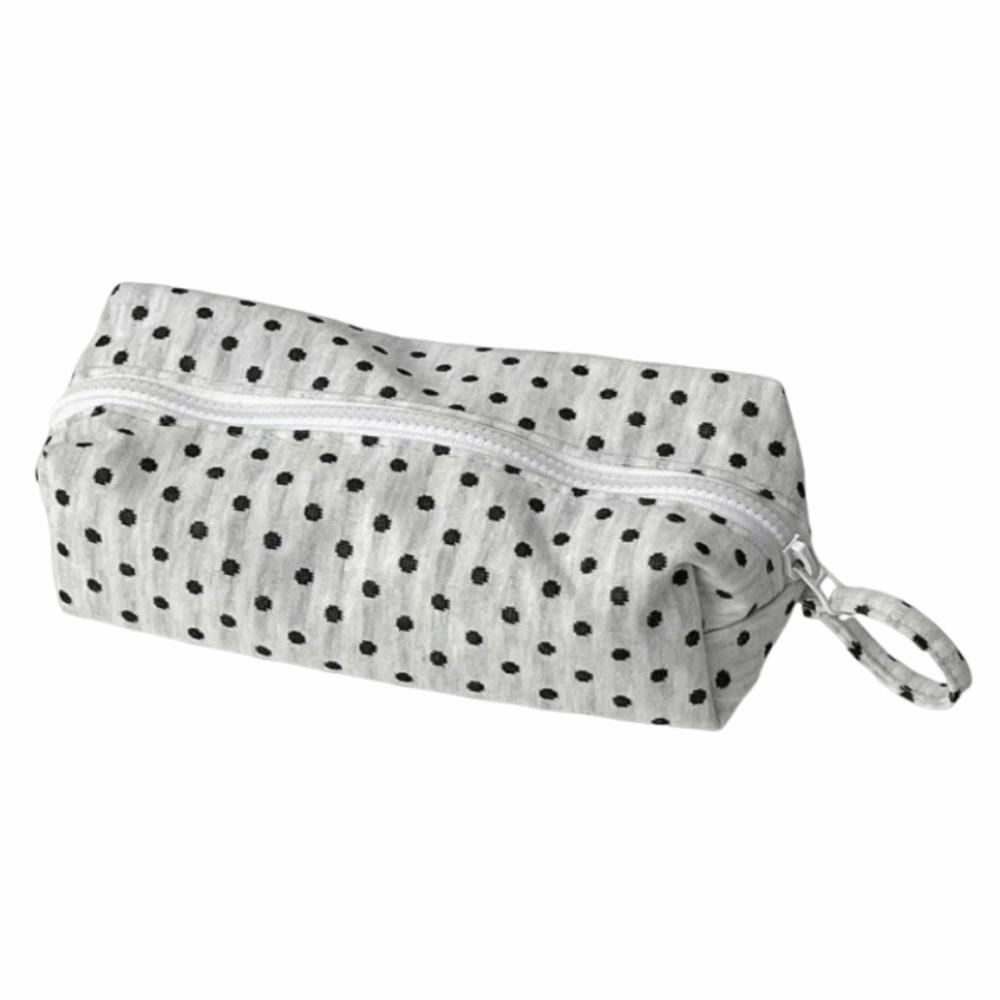 Polka Dot Pencil Case Sweet Zipper Stationery Pouch Pencil Storage Bag Back To School