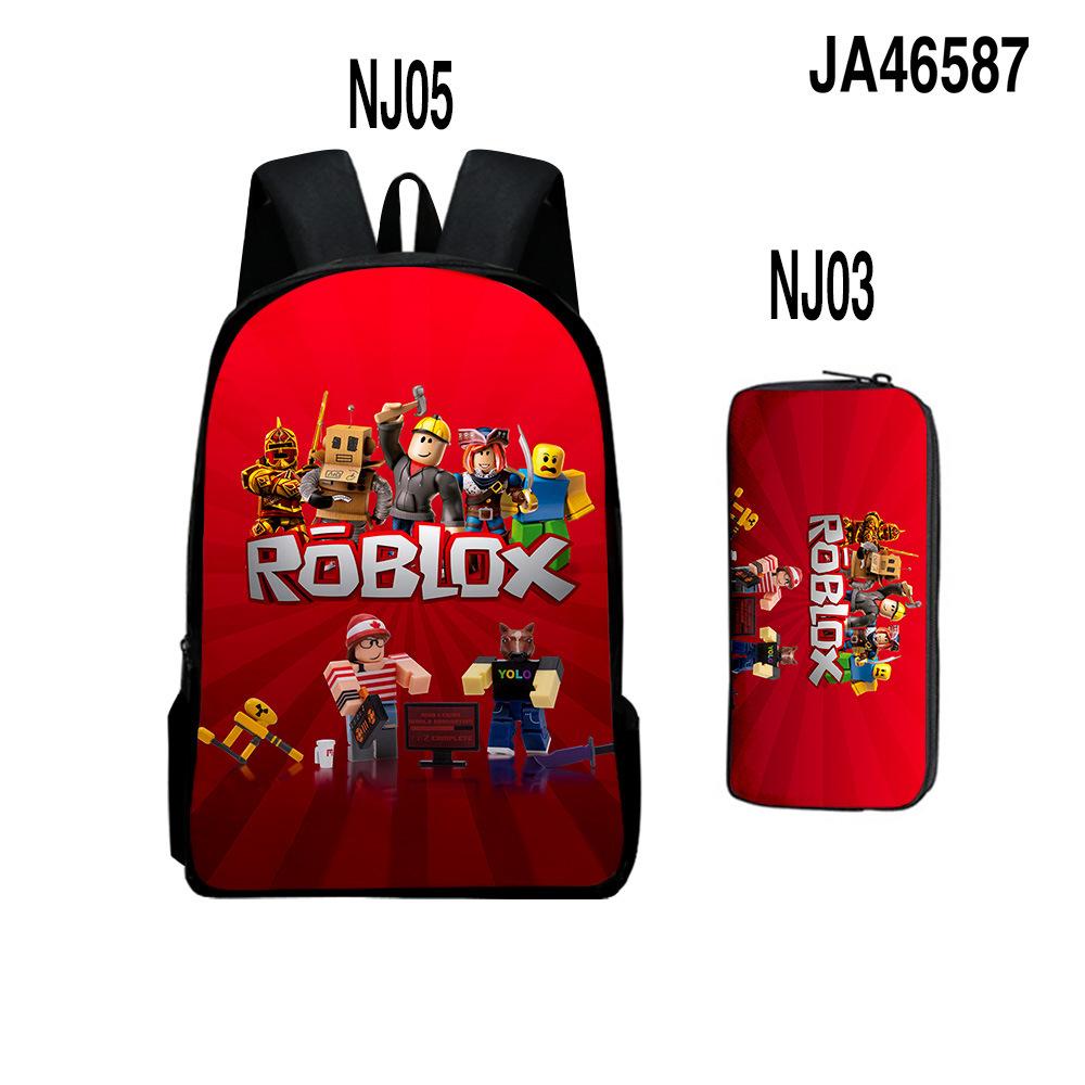 Двухсекционный набор Roblox, Школьная сумка для начальной и средней школы, Детский рюкзак, Рюкзак с мультяшным персонажем.
