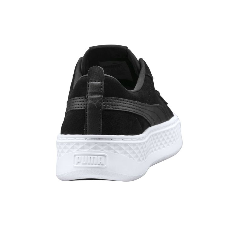 Puma Smash Platform Замшевые Повседневные Кроссовки с Низким Верхом Женские Кроссовки Черно-Белые 366488-01
