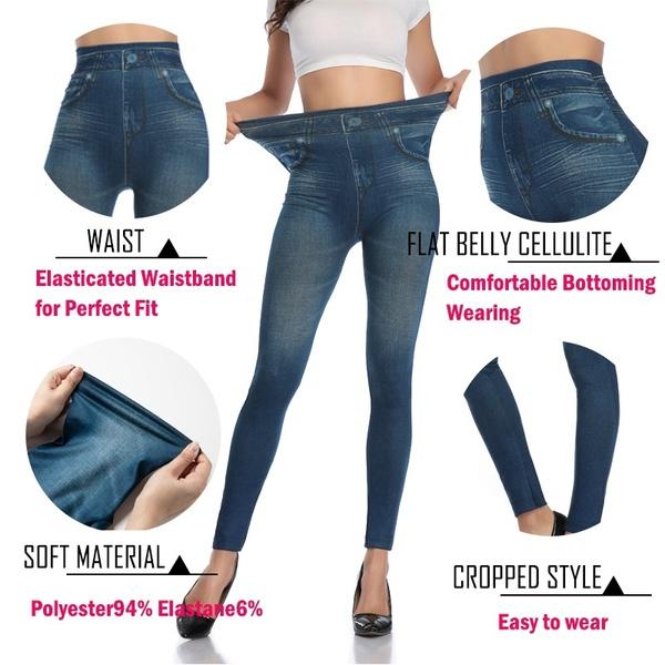 Женские джеггинсы Джинсовые джинсы с 3D-принтом Леггинсы Узкие брюки Формирующие длинные джинсы скинни с высокой талией Брюки-карандаш с контролем живота Женские леггинсы