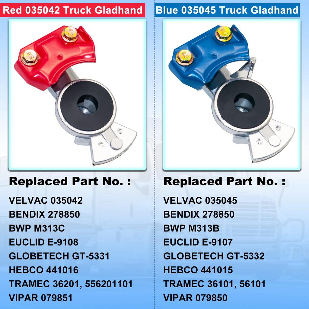 Boeray Glad Hand Air Glad Hand for and Trailers with Extended Tractor Glad Hand Grip with Seal for Air Hose Cargo Liner Handle, Semi-Trucks Handle,