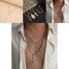 Cross Pendant Necklace For Women With Layered Y Design And Fringes