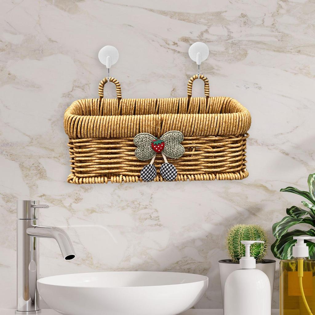 Подвесная корзина для хранения Имитация ротанга Портативное украшение Практичный контейнер