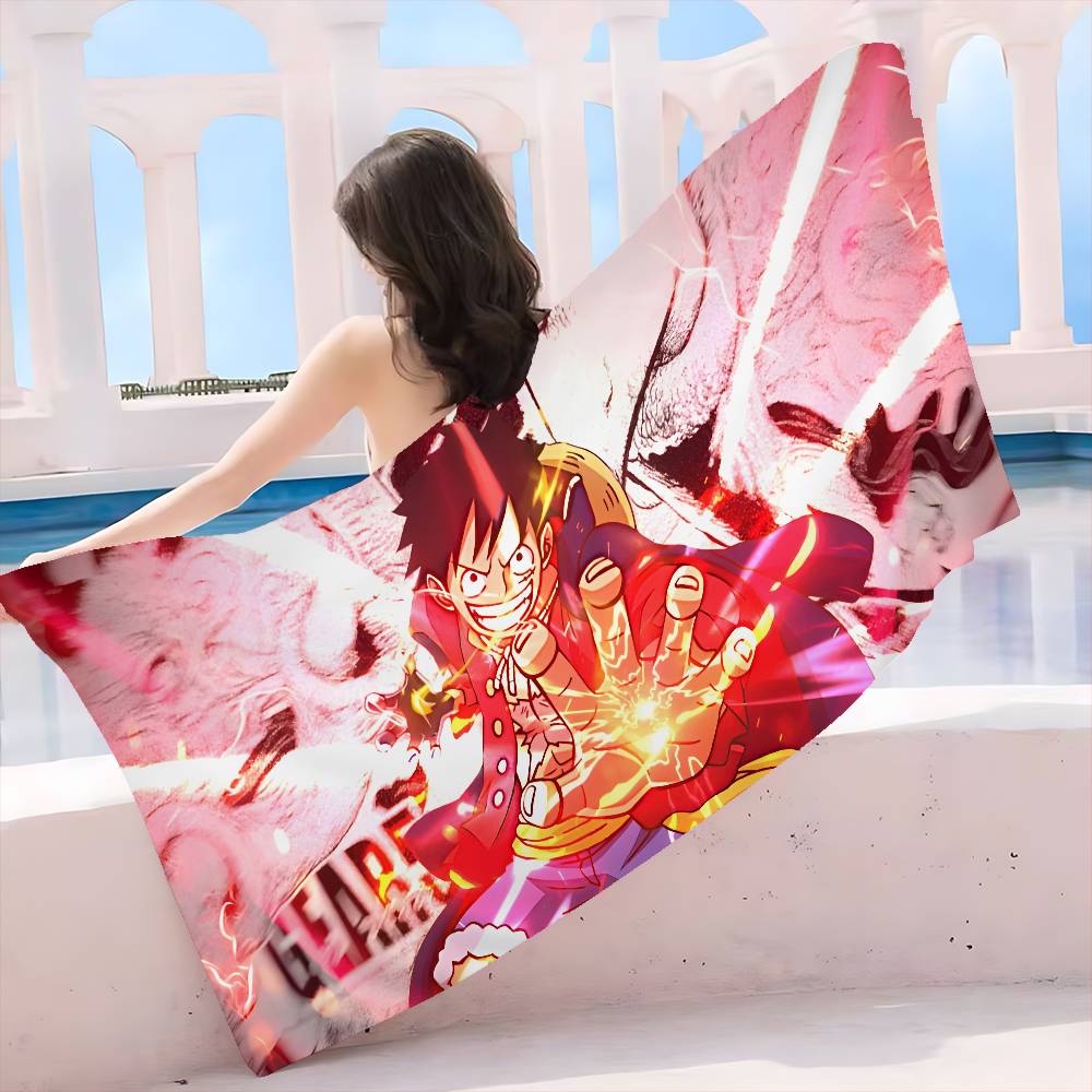 Anime O-ONE P-PIECE L-lully Beach Towel Colorful Bath Towels for Girl Microfiber Quick Dry Custom Sand Free Beach Spa Gym Pool