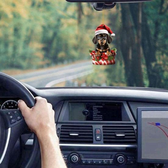 Рождественское подвесное украшение для собаки, акриловое многоразовое праздничное украшение, рождественская елка, милый щенок, украшение в виде животного, кулон, вечерние, фестиваль, подарок