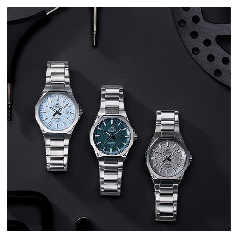 Casio EDIFICE Серия EFR-S108 простой модный водонепроницаемый классический ультратонкий стальной ремешок с 3D текстурой циферблата Мужские кварцевые часы EFR-S108DE-2AVUPRcasio-*1