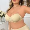 Plus Size Transparent Strap Bra for Women Ultra-Thin Invisible Underwear with Steel Ring Anti-Drooping 38C-44D Cup