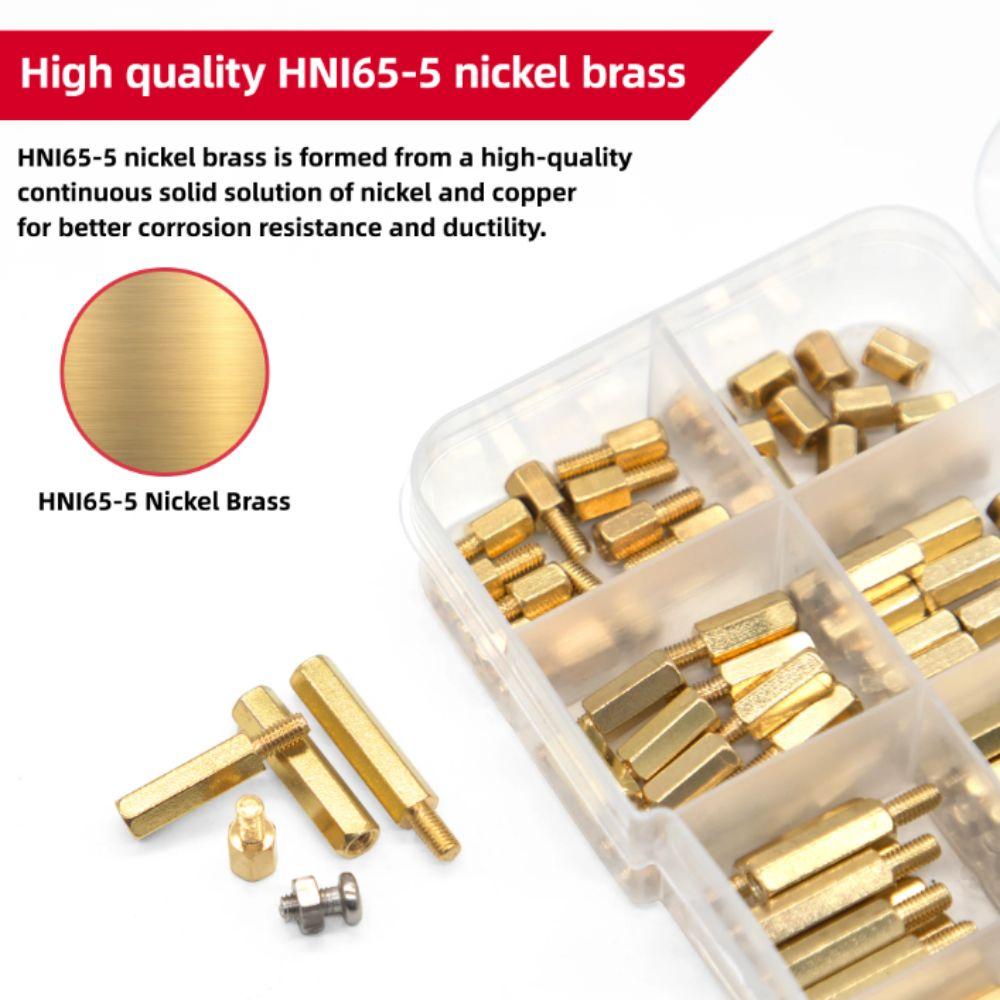 Hex Male-Female Motherboard Standoffs Brass Material Nuts Kit Laptop Screws  PCB Assembly