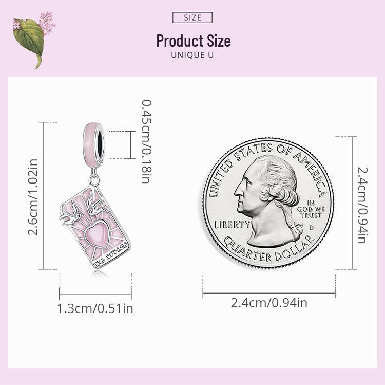 Yin Ziyun Handmade Pink Tarot Lover Pendant with Drip Glue Beads