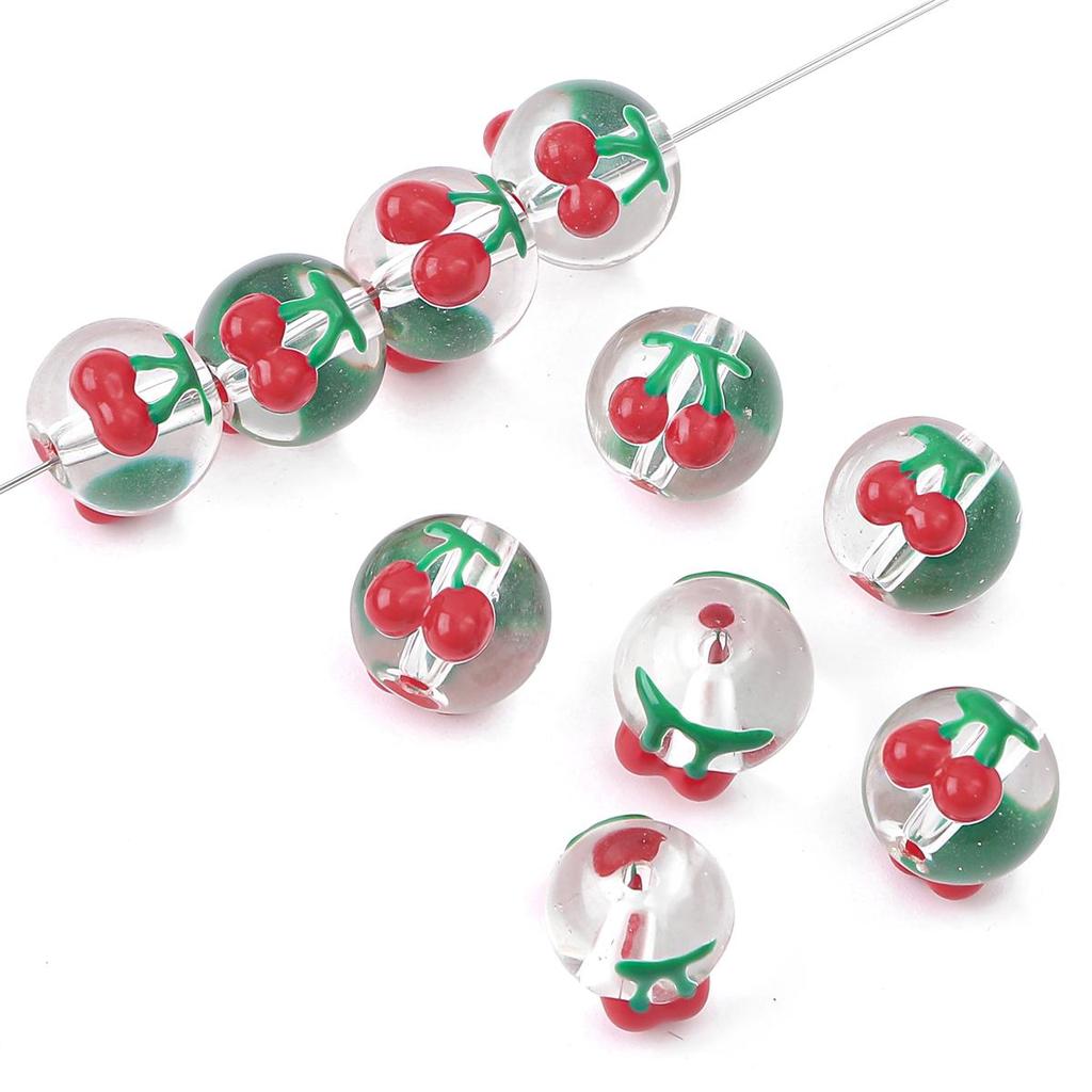 2 шт./пакет, ручная роспись, забавные цветные стеклянные бусины для DIY ожерелье, браслет, серьги, изготовление ювелирных изделий, аксессуары для рукоделия