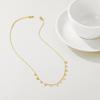 YACHAN 316L Stainless Steel Golden Chain Necklace for Women Small Geometric Round Multiple Pendants Short Necklaces Jewelry