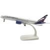 Display Airplane Model 20CM 350 A350 Russia Aeroflot Aircraft with Base Landing Gear Alloy Plane Model Collection