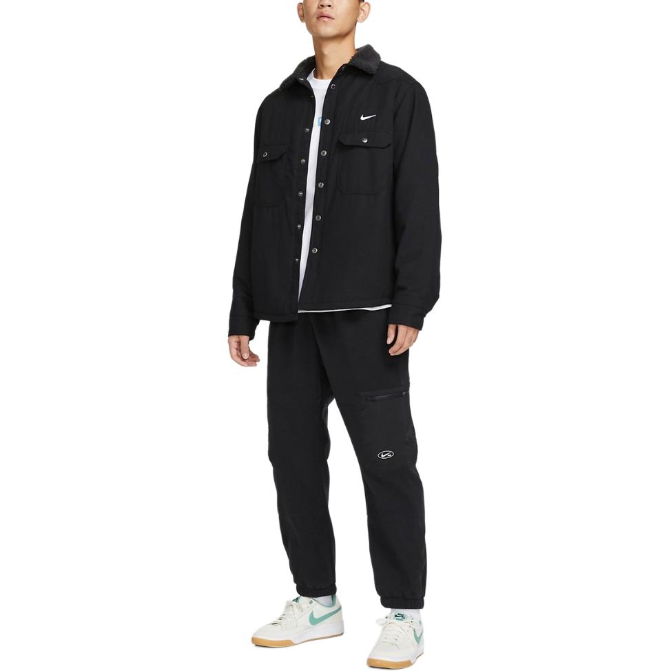 Nike Куртки Мужские Черные Лацкан Умеренный Рабочая одежда DQ6329-010