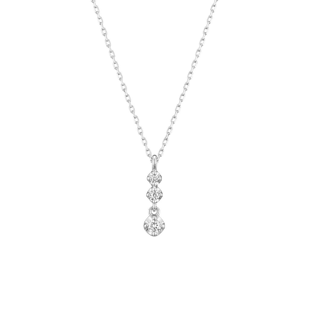 Diamond K10 White Gold Necklace 111736123202 [Yondo Sea] (WG) Women's