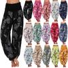 15 Color Women Casual Elastic Waist Plus Size Print Long Trousers Straight Loose Long Pants Haren