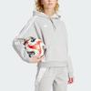 adidas Женская толстовка Tiro 24 с капюшоном, тремя полосками и флисом, с длинным рукавом, серый IR7509