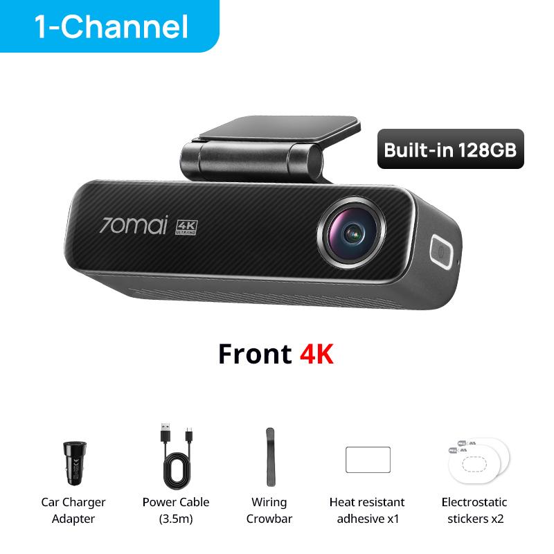 New 70mai M800 4k Dash Cam eMMC 128GB HDR 24H Parking Monitor LTE 4G Compatible Voice Control Car DVR Built-in GPS ADAS 2160P