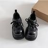 Празднуйте Женские Туфли-лодочки Черные Толстая Подошва Весна Осень Увеличение Роста Мэри Джейн Одинарные Туфли Массивный Высокий Каблук Лоферы