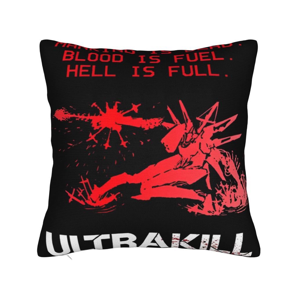 Подушки с принтом из видеоигры Ultrakill Наволочки Чехлы для подушек Теплый декор для гостиной На молнии Разные размеры