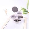 Portable Jewelry Box Travel Jewel Case 4 Layer Rotating Earring Storage Organizer with Mirror White