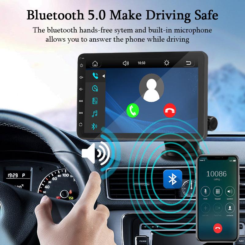 Hippcron Car Radio Multimedia 7 Inch Wireless Carplay Android Auto Portable Video Player IPS Touch Screen Bluetooth Mirror Link