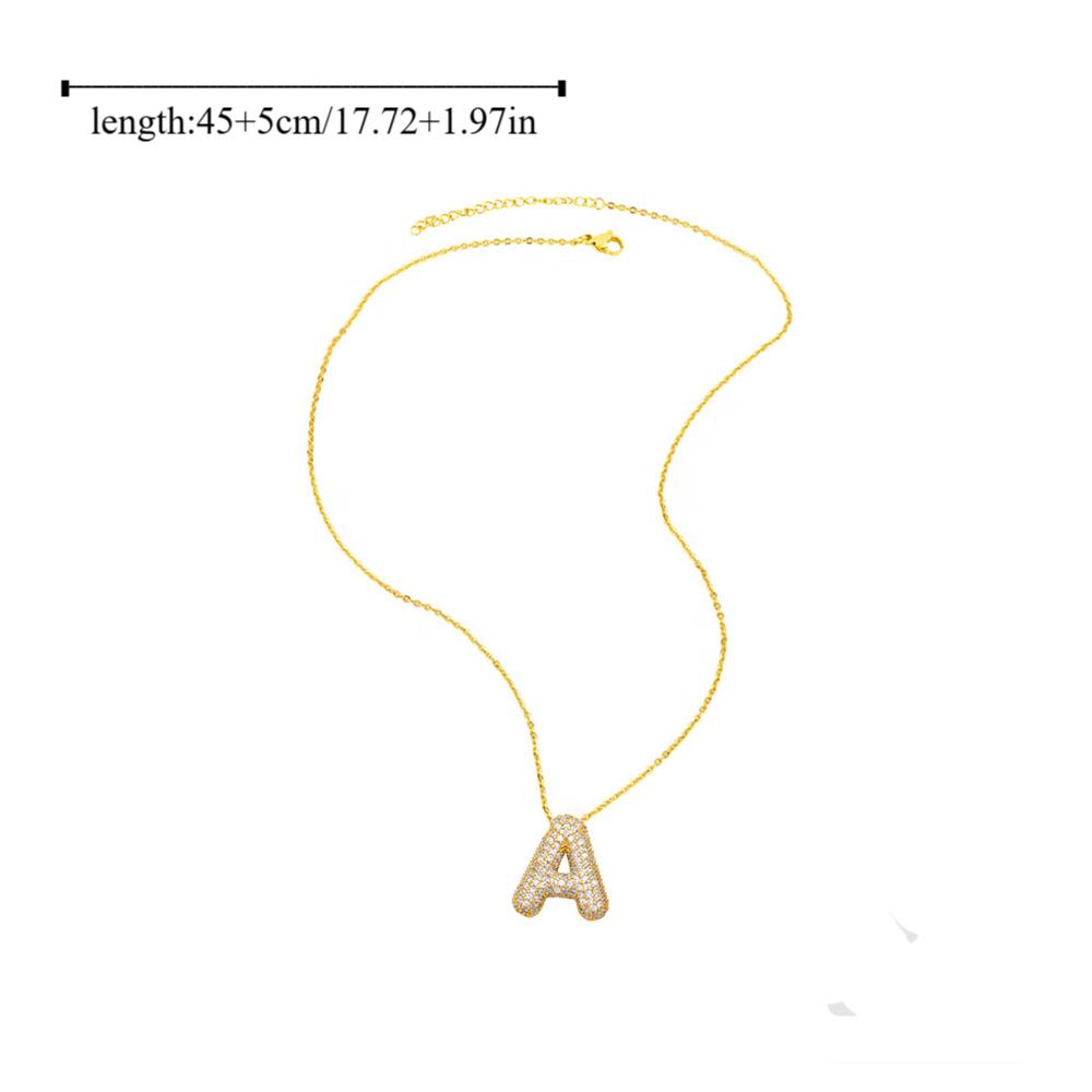 Gold Color 26 Letters Necklace Alphabet Women Sweater Chain A-Z Letter Clavicle Chain Ladies