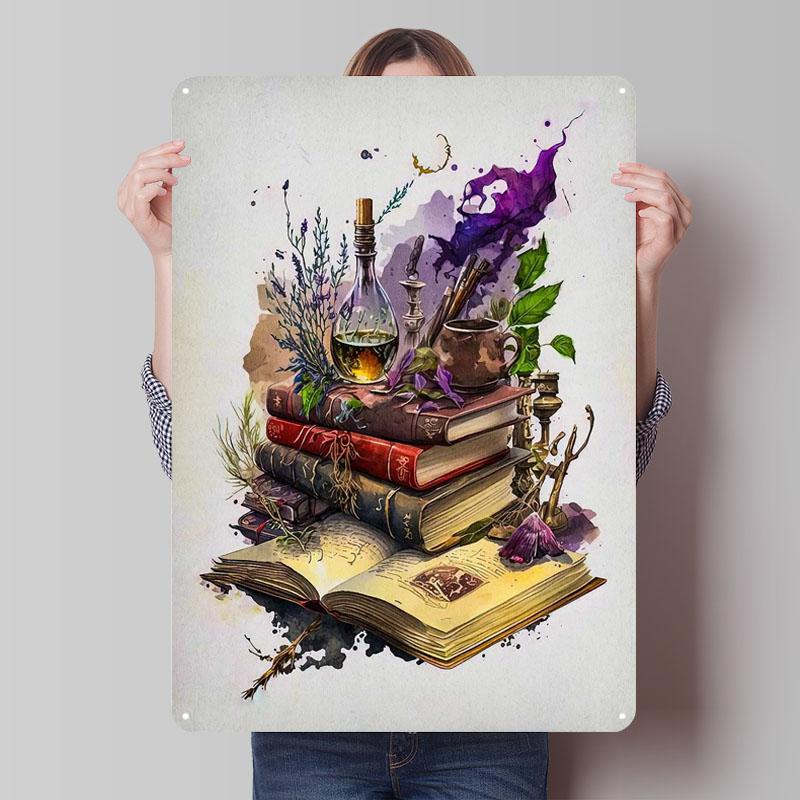 Watercolor Books Metal Signs Book Poster Room Decorations Custom Tinplate Sign for Wall Art Decoration Decorative Wall Frames