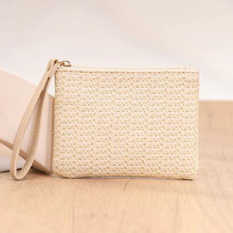 Женская летняя соломенная сумка с вертикальной полоской, новая мини-сумочка, кошелек, сумка для карт, женские клатчи и браслеты