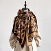 Winter Faux Cashmere Scarves Women Thick Warm Leopard Print Fashionable Luxurious Blanket Scarf Coldproof Windproof Blanket