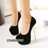Fashion 2024 Spring and Autumn New Fashion Waterproof Platform Light Mouth Black High Heels Wedding Shoes Bridal Pumps Large Size 44 45