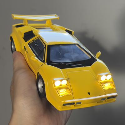1:24 Lamborghini Countach LP500S Боковой удар Суперкар Игрушечная модель автомобиля Звук и свет Детская игрушка Коллекционные предметы Подарок на день рождения Игрушка