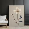 White Anemone - Minimalist Beauty White Anemone - Minimalist Beauty, 30X40 Cm, Dark Brown Wooden Frame, 230 Gsm Matte Paper