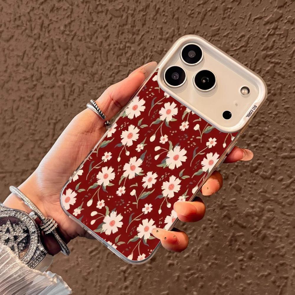 Чехол для телефона с цветами Чехол для iPhone17 16 15 14 13 12 11 Pro/ Max/Plus ударопрочная задняя крышка защита от отпечатков пальцев
