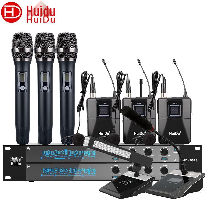 HuiDu HD-9318 Профессиональная 8-канальная беспроводная микрофонная система (Китайская версия)