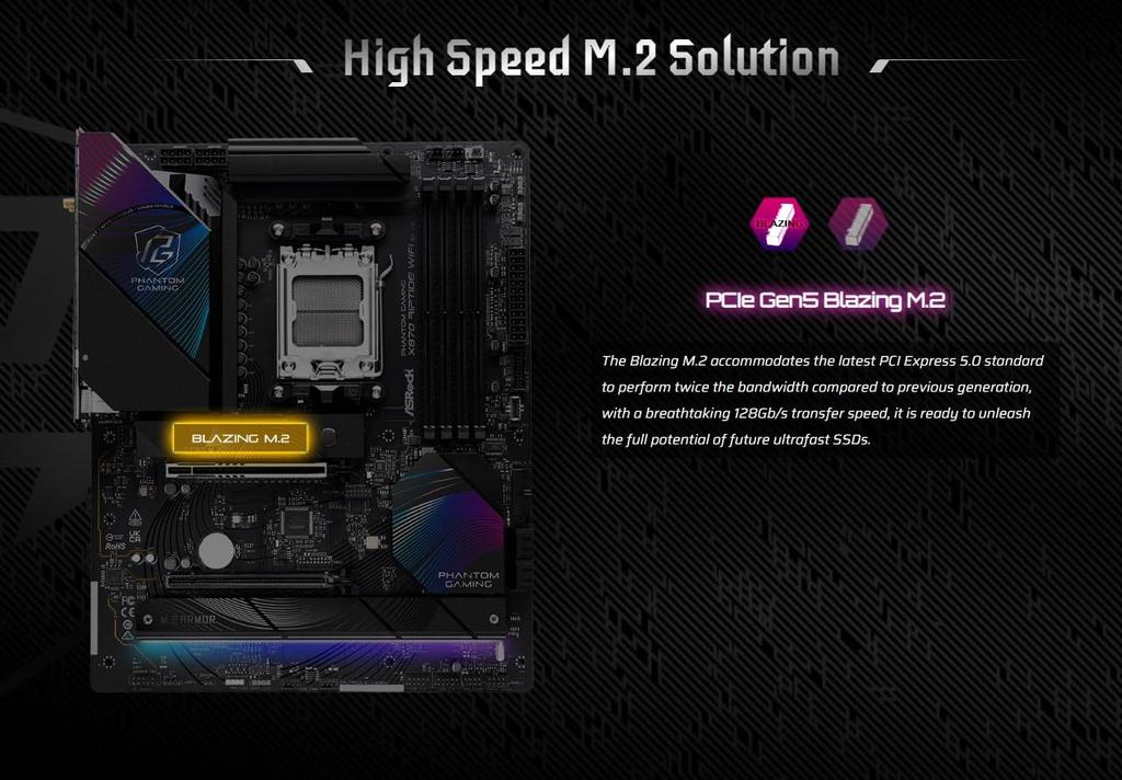Материнская плата ASRock X870 Riptide WiFi AMD Ryzen 9000 Series CPU Совместимый чипсет X870 Материнская плата ATX Авторизованный дистрибьютор (Сокет AM5) [Одомашненный