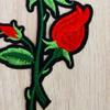 Красная роза вышитая нашивка милый высококачественный изысканный цветочный термонаклейка на нашивку для курток одежды рубашек
