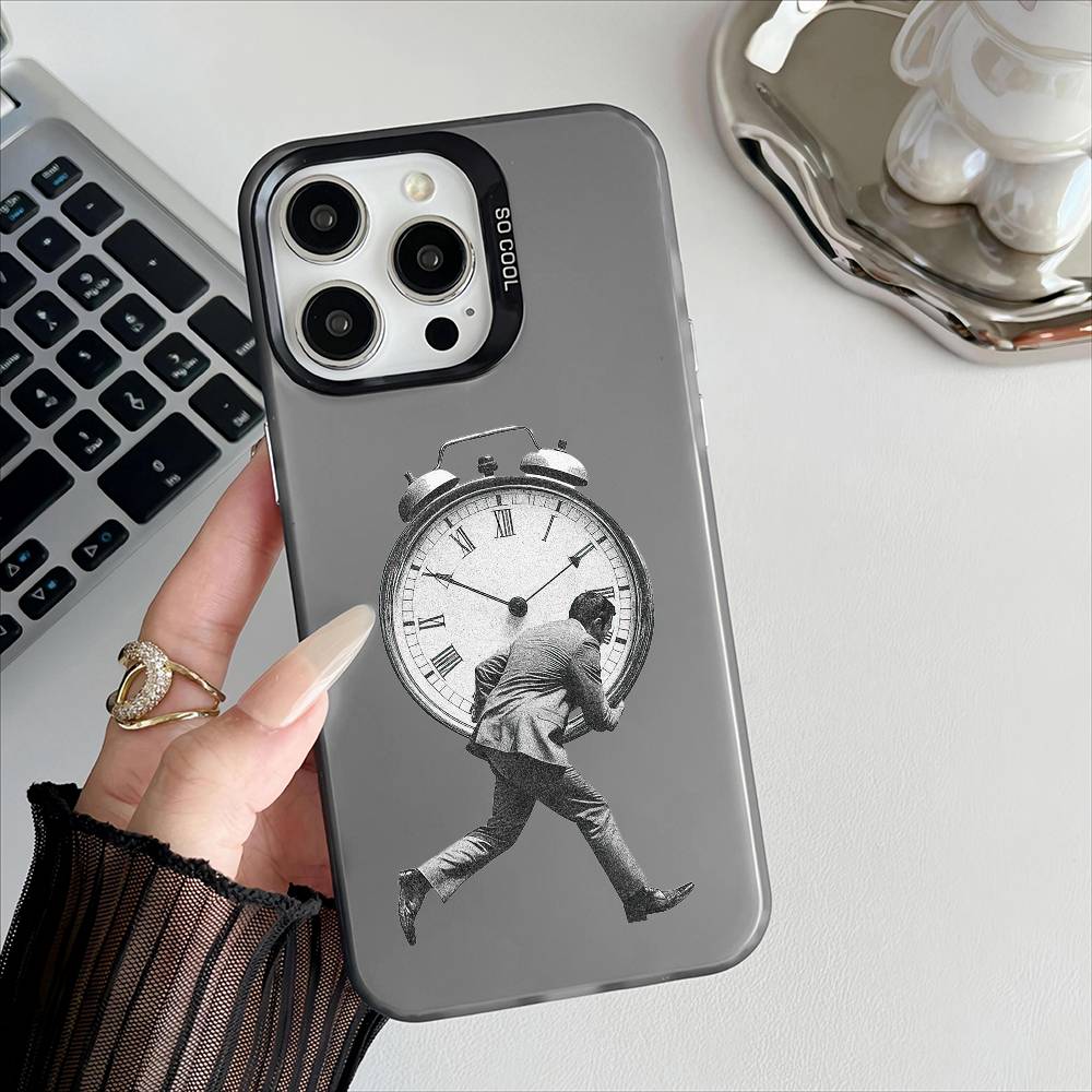 Чехол для телефона 'Pressure people' для iPhone 16 15 14 13 12 17 Pro Max Plus, разноцветный, матовый, с серебряным покрытием, защитный